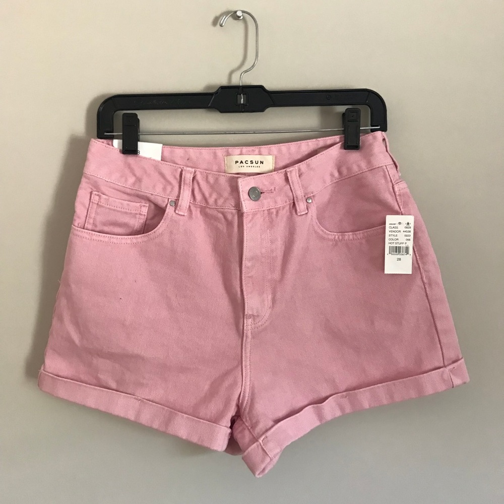 PacSun Light Pink Denim Mom Shorts